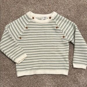 Janie and Jack Striped Green and White Sweater
